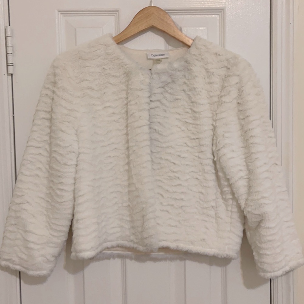 Calvin Klein Faux Fur Shrug Jacket size M